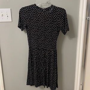 Short sleeved black with flowers mini dress from Forever 21